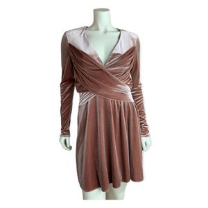 Jay Godfrey Faux Wrap Velvet Dress